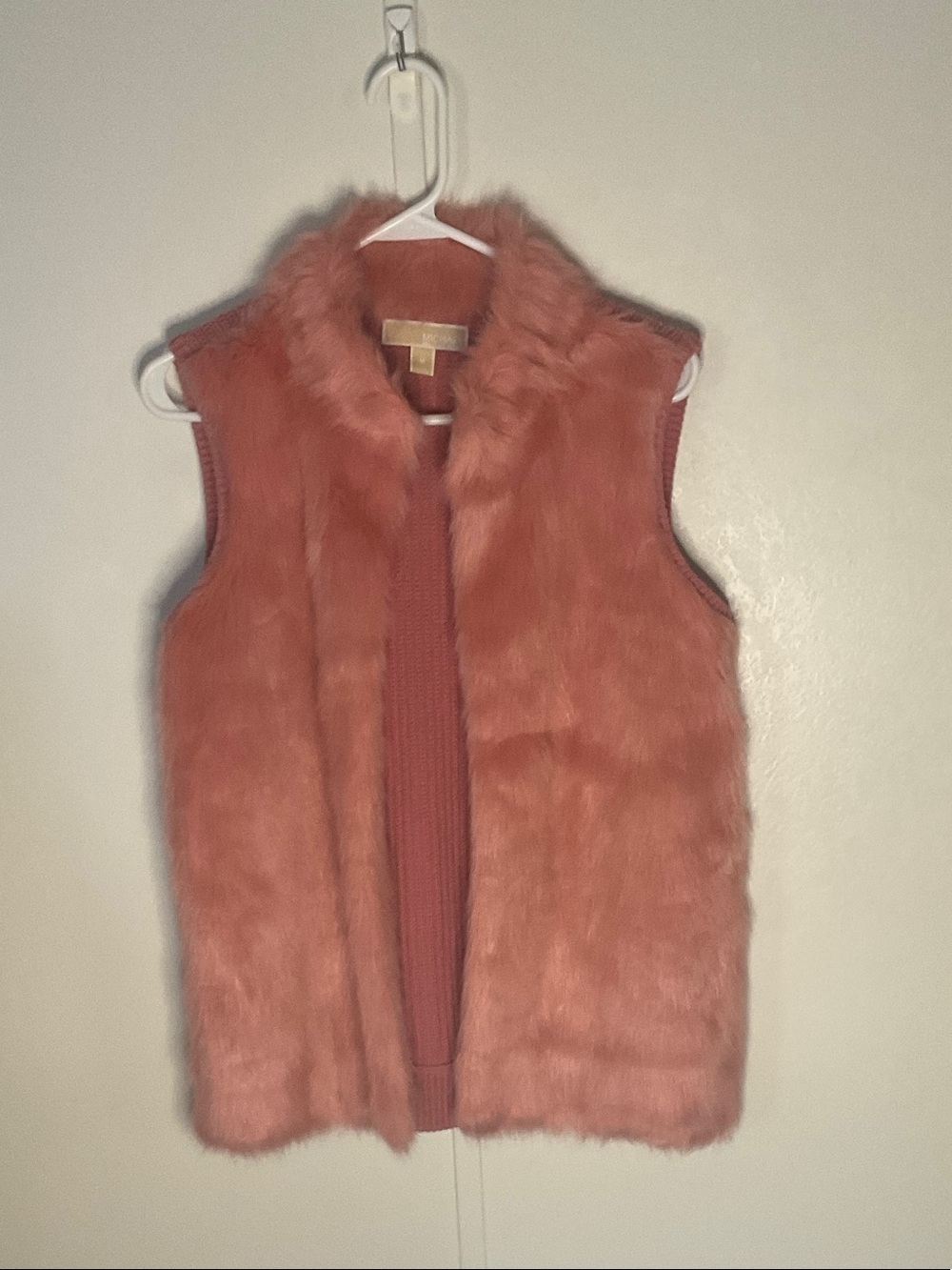 Michael Kors Dusty Pink Faux Fur Vest